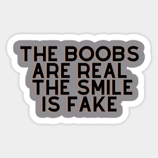 the boobs are real but smile is fake Sticker